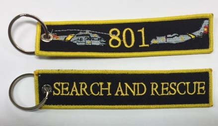 Llavero SAR 801 Search & Rescue negro borde amarillo